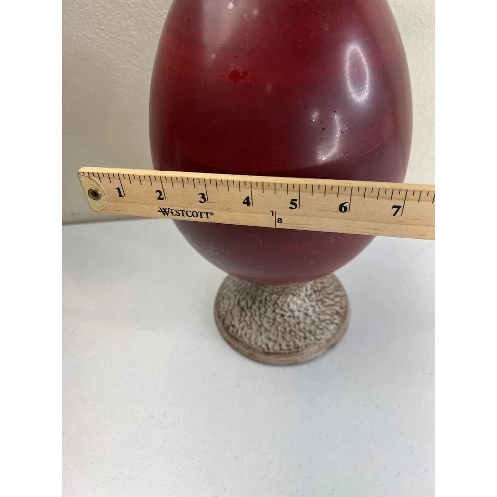 Large Metal Vase Marron‎ Scroll Tan Classic 90s Maximalist Vintage